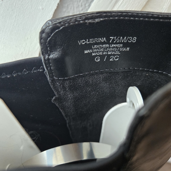 Vince Camuto Librina Elegant Black Leather Knee-High Boots Sz 7.5 New Ret $229 - Picture 4 of 14